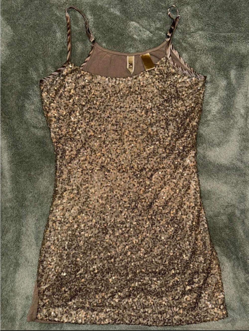 BKE Brown Gold Sequin Camisole